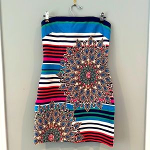 Laundry by Shelli Segal Striped Peacock Dress